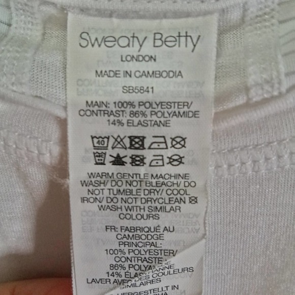 Sweaty Betty PACESETTER RUNNING Tank Top White Reflective Detail Jersey Crew - Picture 4 of 9